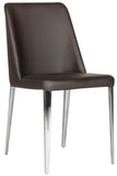 Safavieh - Set of 2 - Baltic Side Chair 18''H Leather Brown Metal PU Foam Stainless Steel FOX2012D-SET2 683726686583