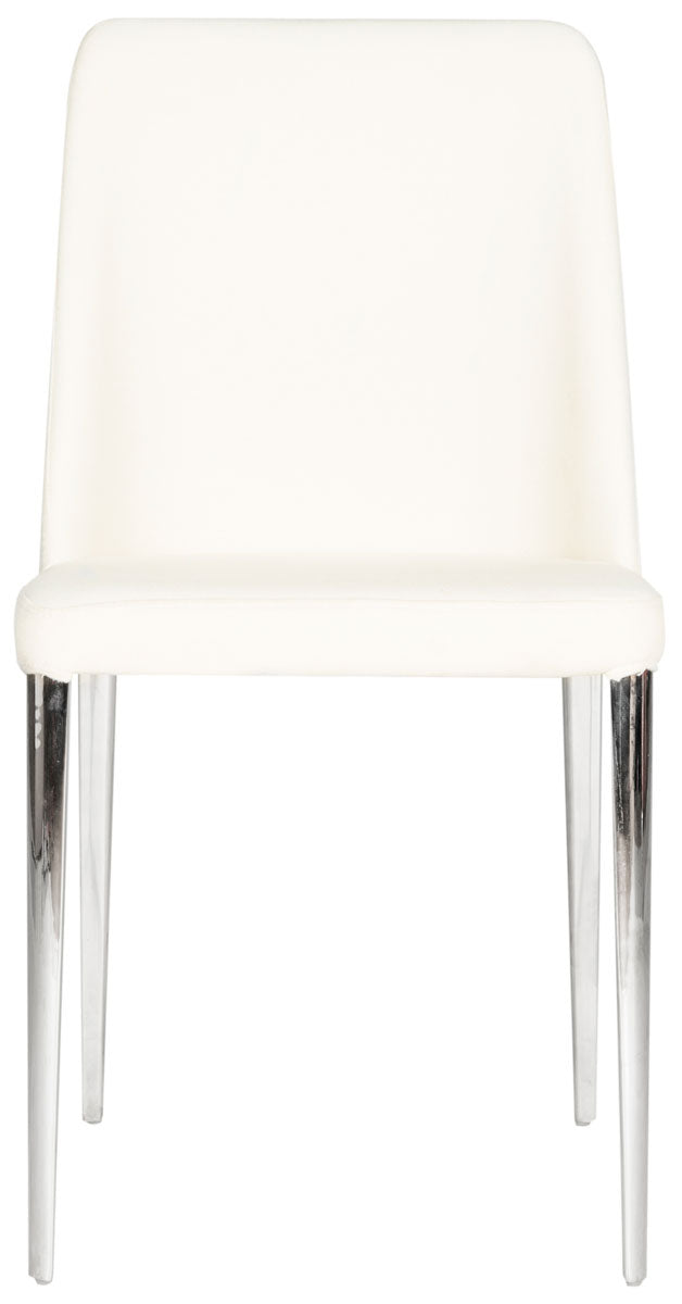 Safavieh - Set of 2 - Baltic Side Chair 18''H Linen Beige Metal PU Foam Stainless Steel FOX2012F-SET2 683726686750