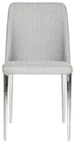 Safavieh - Set of 2 - Baltic Side Chair 18''H Linen Grey Metal PU Foam Stainless Steel FOX2012G-SET2 683726687993