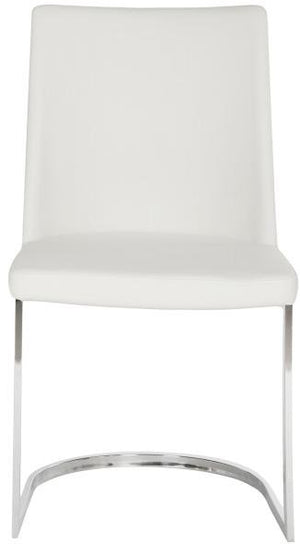 Safavieh - Set of 2 - Parkston Side Chair 18''H Leather White Chrome Metal Stainless Steel PU FOX2013A-SET2 683726692775