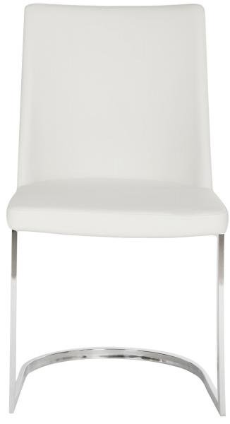 Safavieh - Set of 2 - Parkston Side Chair 18''H Leather White Chrome Metal Stainless Steel PU FOX2013A-SET2 683726692775