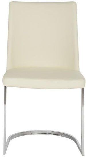 Safavieh - Set of 2 - Parkston Side Chair 18''H Leather Buttercream Chrome Metal Stainless Steel PU FOX2013C-SET2 683726692904