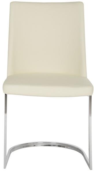 Safavieh - Set of 2 - Parkston Side Chair 18''H Leather Buttercream Chrome Metal Stainless Steel PU FOX2013C-SET2 683726692904