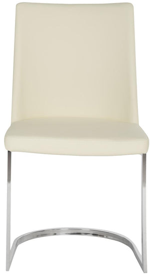 Safavieh - Set of 2 - Parkston Side Chair 18''H Leather Buttercream Chrome Metal Stainless Steel PU FOX2013C-SET2 683726692904
