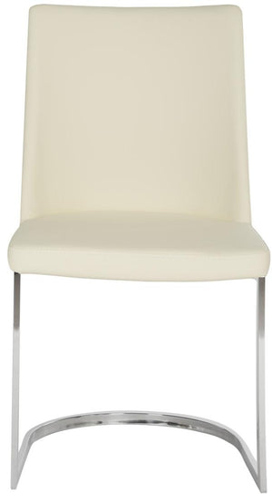 Safavieh - Set of 2 - Parkston Side Chair 18''H Leather Buttercream Chrome Metal Stainless Steel PU FOX2013C-SET2 683726692904
