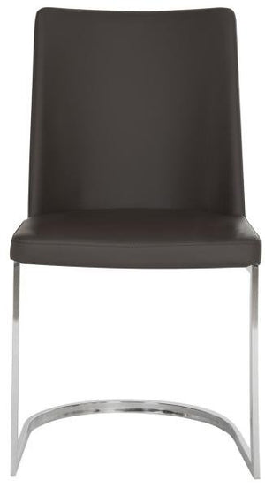 Safavieh - Set of 2 - Parkston Side Chair 18''H Leather Brown Chrome Metal Stainless Steel PU FOX2013D-SET2 683726692935