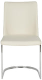 Parkston 18''H Leather Side Chair Beige Metal FOX2013F-SET2
