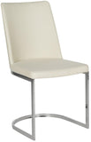 Parkston 18''H Leather Side Chair Beige Metal FOX2013F-SET2