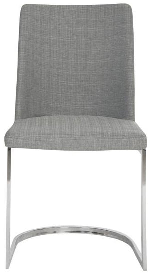 Safavieh - Set of 2 - Parkston Side Chair 18''H Linen Grey Chrome Metal Stainless Steel FOX2013G-SET2 683726693260