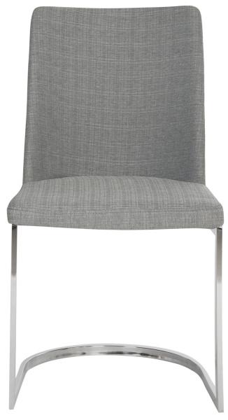 Safavieh - Set of 2 - Parkston Side Chair 18''H Linen Grey Chrome Metal Stainless Steel FOX2013G-SET2 683726693260