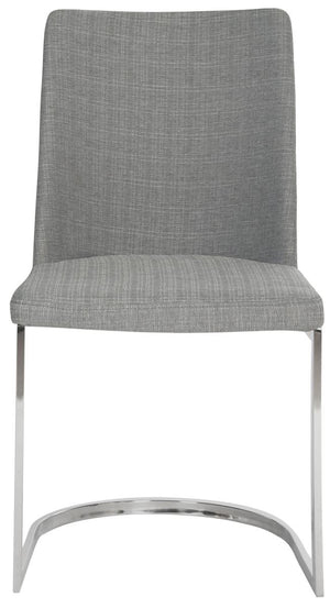 Safavieh - Set of 2 - Parkston Side Chair 18''H Linen Grey Chrome Metal Stainless Steel FOX2013G-SET2 683726693260