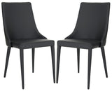 Safavieh - Set of 2 - Summerset Side Chair 19''H Leather Black Metal Iron PU FOX2014B-SET2 683726693703