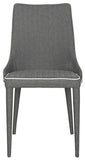 Safavieh - Set of 2 - Summerset Side Chair 19''H Linen Grey White Metal Iron FOX2014J-SET2 683726732495