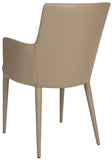 Safavieh Summerset Arm Chair Taupe Metal Iron PU FOX2015E 683726693888