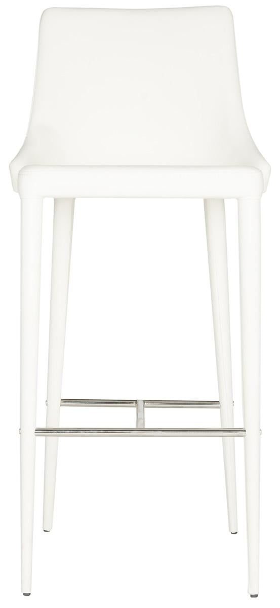 Safavieh Summerset Bar Stool White Chrome Metal Iron PU FOX2016A 683726693963