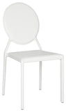 Safavieh - Set of 2 - Warner Side Chair 37''H Round Back Leather White Metal Iron PVC FOX2018A-SET2 683726696360