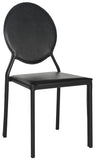 Safavieh - Set of 2 - Warner Side Chair 37''H Round Back Leather Black Metal Iron PVC FOX2018B-SET2 683726696384