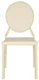 Safavieh - Set of 2 - Warner Side Chair 37''H Round Back Leather Buttercream Metal Iron Bonded FOX2018C-SET2 683726696421