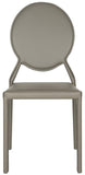 Safavieh - Set of 2 - Warner Side Chair 37''H Round Back Leather Grey Metal Iron Bonded FOX2018H-SET2 683726696827