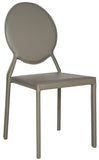 Safavieh - Set of 2 - Warner Side Chair 37''H Round Back Leather Grey Metal Iron Bonded FOX2018H-SET2 683726696827