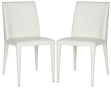 Safavieh - Set of 2 - Garretson Side Chair 18'' Leather White Metal Iron PU FOX2019A-SET2 683726696865