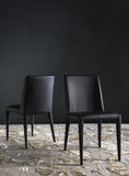 Safavieh - Set of 2 - Garretson Side Chair 18'' Leather Black Metal Iron PU FOX2019B-SET2 683726696889