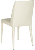 Safavieh - Set of 2 - Garretson Side Chair 18'' Leather Buttercream Metal Iron PU FOX2019C-SET2 683726696926