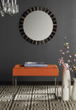 Safavieh Roitfeld Ottoman Orange Chrome Metal Polished Stainless Steel PU FOX2024C 683726541493