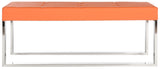 Safavieh Marc Bench Orange Chrome Metal Polished Stainless Steel PU FOX2032C 683726543282