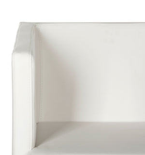 Safavieh Celine Chair Bonded Leather Chrome Cross Leg White Metal Polished Stainless Steel FOX2033C 889048092198