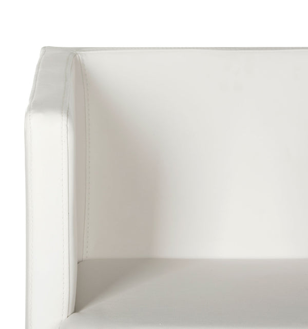 Safavieh Celine Chair Bonded Leather Chrome Cross Leg White Metal Polished Stainless Steel FOX2033C 889048092198