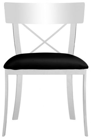 Safavieh - Set of 2 - Zoey Side Chair 19''H Black Chrome Metal Polished Stainless Steel PU FOX2036A-SET2 889048187511