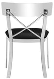 Safavieh - Set of 2 - Zoey Side Chair 19''H Black Chrome Metal Polished Stainless Steel PU FOX2036A-SET2 889048187511
