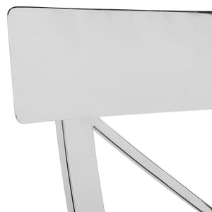 Safavieh - Set of 2 - Zoey Side Chair 19''H Black Chrome Metal Polished Stainless Steel PU FOX2036A-SET2 889048187511