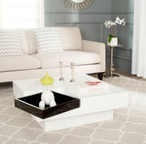 Safavieh Wesley Coffee Table White Black Wood MDF FOX2213A 683726492078