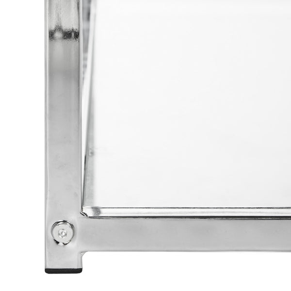 Safavieh Malone Coffee Table Chrome High Gloss Grey Wood MDF Iron FOX2214C 889048187771