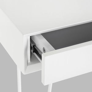 Safavieh Cade Desk Mid Century Retro Two Drawer White Wood MDF Iron FOX2225A 889048199941