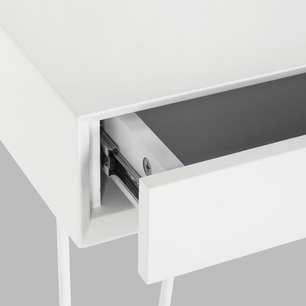 Safavieh Cade Desk Mid Century Retro Two Drawer White Wood MDF Iron FOX2225A 889048199941