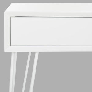 Safavieh Cade Desk Mid Century Retro Two Drawer White Wood MDF Iron FOX2225A 889048199941