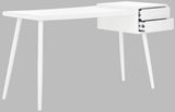 Safavieh Ferli Desk Mid Century Scandinavian Two Drawer White Wood MDF Iron FOX2228A 889048199972