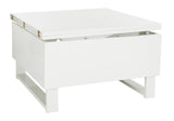 Safavieh Vanna Coffee Table Lift Top White Wood MDF Iron FOX2233A 889048299948