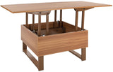 Safavieh Vanna Coffee Table Lift Top Walnut Wood MDF Iron FOX2233B 889048299955
