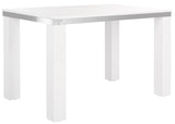 Safavieh Enos Desk Modern White Chrome Wood MDF Iron FOX2236A 889048299986