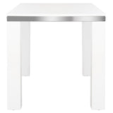 Safavieh Enos Desk Modern White Chrome Wood MDF Iron FOX2236A 889048299986