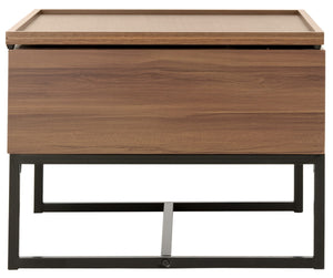 Safavieh Kristie Coffee Table Contemporary Lift Top Dark Oak Black Wood PVC MDF Metal Tube FOX2240A 889048431928