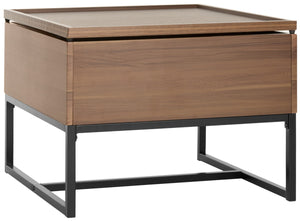 Safavieh Kristie Coffee Table Contemporary Lift Top Dark Oak Black Wood PVC MDF Metal Tube FOX2240A 889048431928