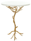 Safavieh Carolyn Accent Table Rooted White Gold Metal Lacquer Coating Iron FOX2512A 683726463283