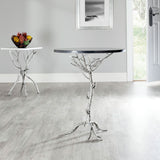 Safavieh Carolyn Accent Table Rooted Black Silver Metal Lacquer Coating Iron FOX2512B 683726463290
