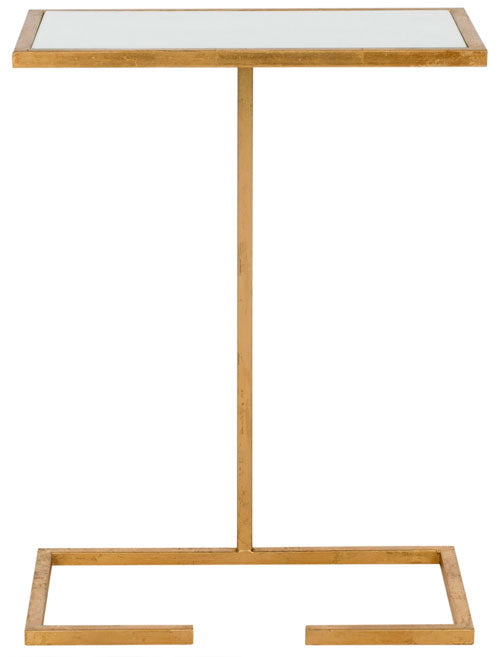 Safavieh Neil Accent Table Gold White Metal Lacquer Coating Iron FOX2528A 683726437260