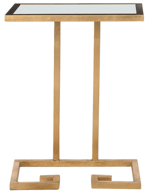 Safavieh Murphy Accent Table Gold White Metal Lacquer Coating Iron FOX2529A 683726437307